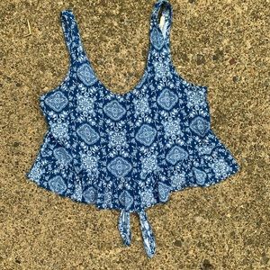 3/$20💖 peplum tie back crop tank